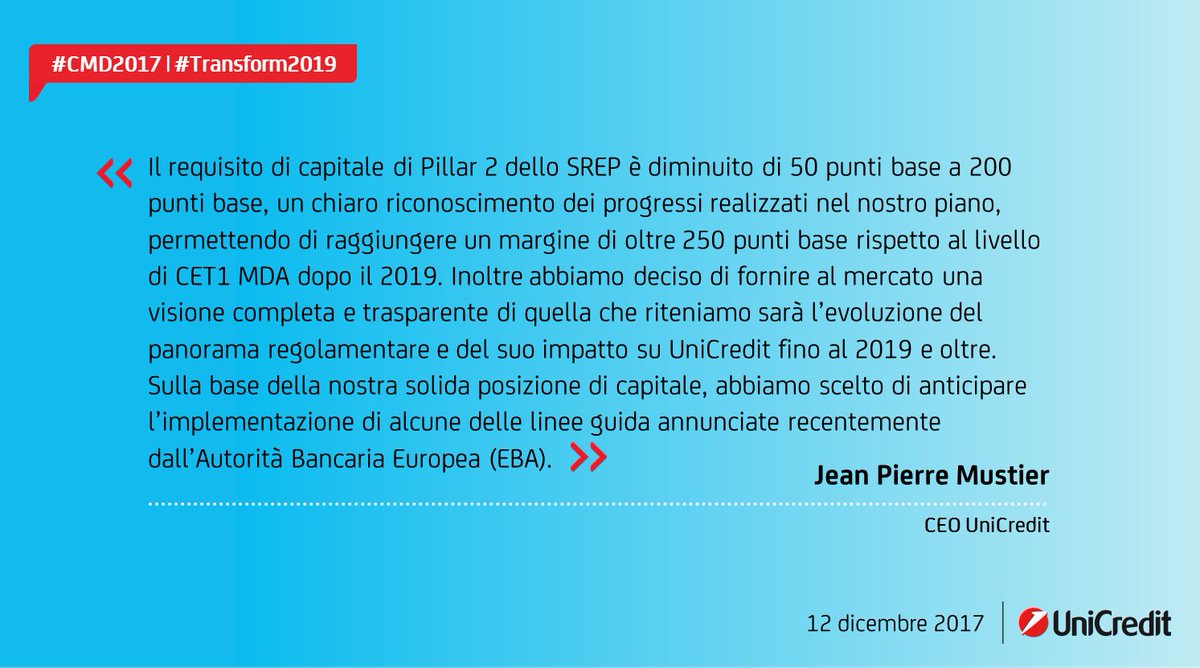 UniCreditEurope's tweet photo. #Live: segui in diretta da Londra la presentazione dello stato di avanzamento del piano #Transform2019 | #CMD2017 | LINK: https://t.co/ELnyjUsXdB https://t.co/c356IFzgyG