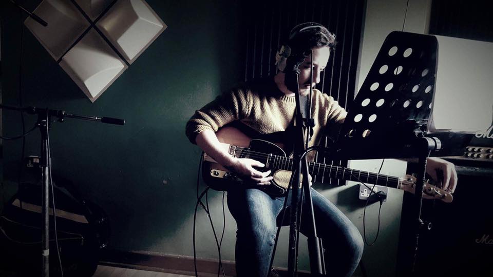 A snap from the recording session with @TheRoutinesUK a couple of weeks ago. #theroutines #diarfar #recording #guitar #vocals #welsh #cymraeg