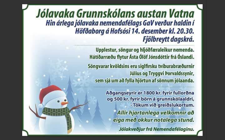 grskav's tweet photo. Jólavaka Grunnskólans austan Vatna https://t.co/cku5AUdxMU