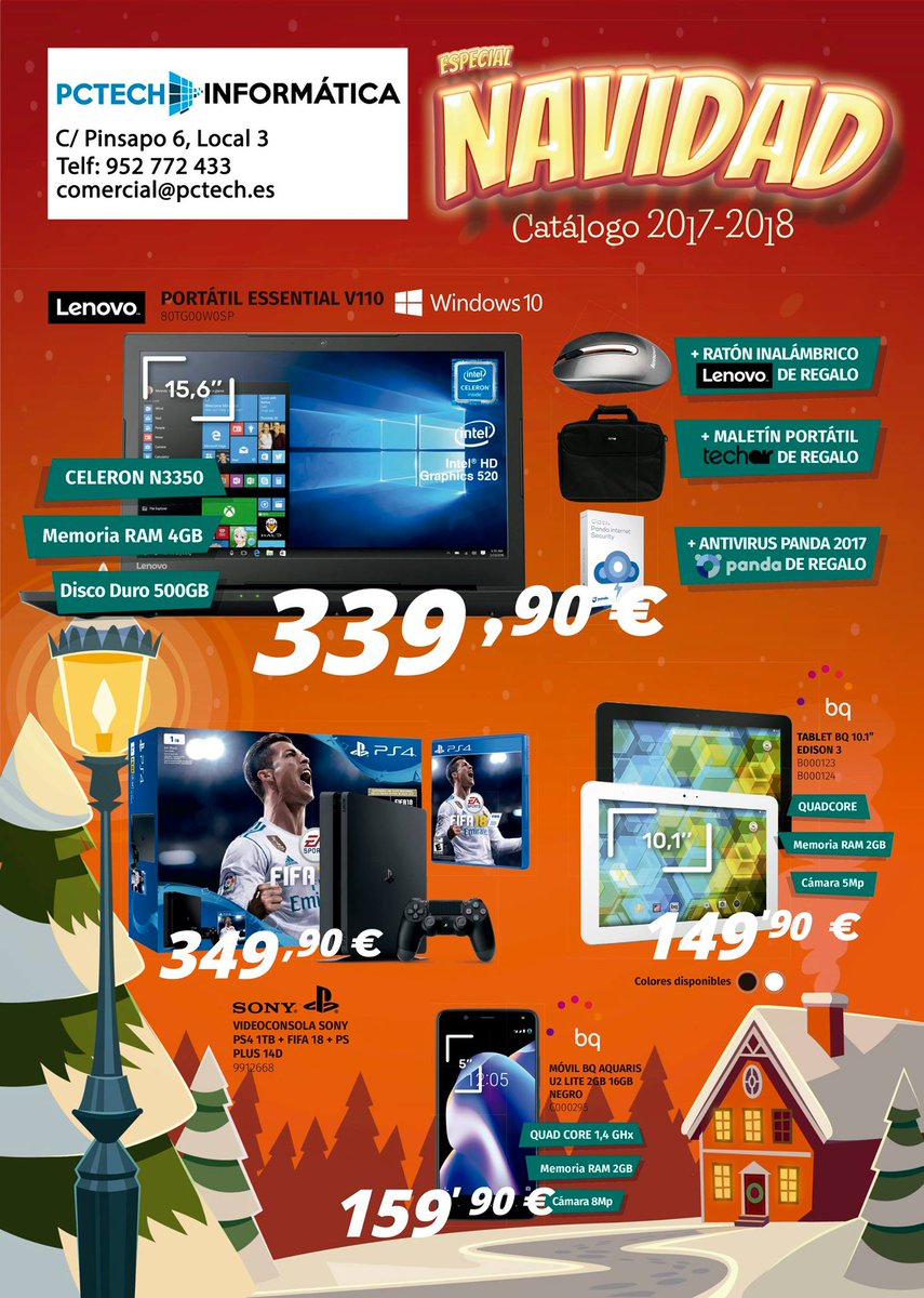 PctechMarbella's tweet photo. 🎁 🎄 ¡¡Nuestro catálogo de Navidad ya está aquí!! ☃️ 🎅🏻

Si todavía no sabes qué regalar esta Navidad echa un vistazo a nuestras increíbles ofertas y promociones

📞 952 772 433
✉️ comercial@pctech.es
🖥 pctech.es https://t.co/ZSuKYBEDGE