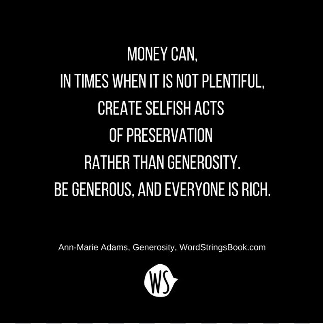WordStringsBook's tweet photo. Being generous isn't about how much you give. #tuesdaythoughts #wordstrings https://t.co/JgJygN2n26