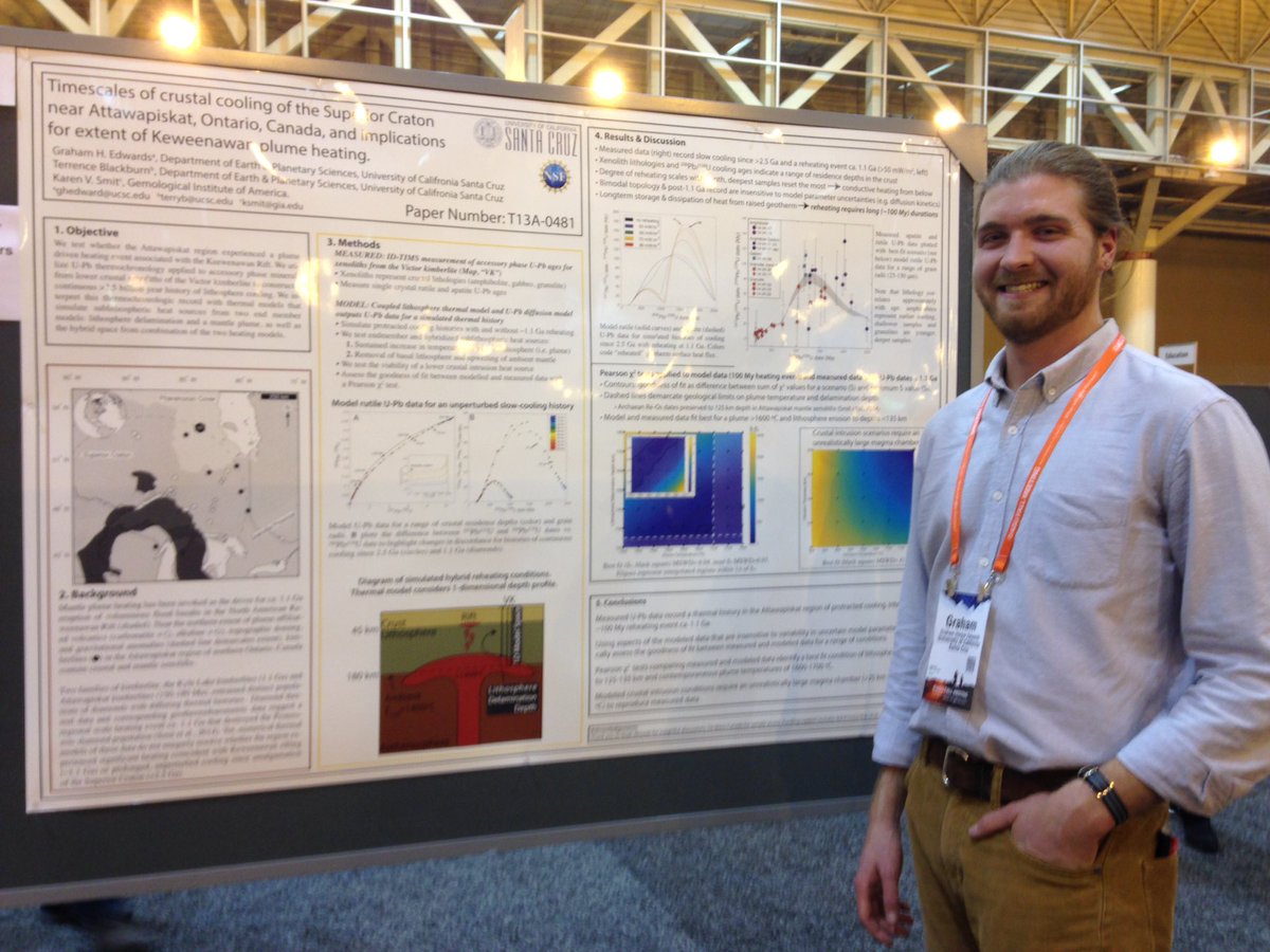 tweathers's tweet photo. Mantle plume reheating in the Keweenawan, @EpsUcsc student @GisforGeology presenting and convening! So spicy! #agu17 https://t.co/xfFGDE6Uta