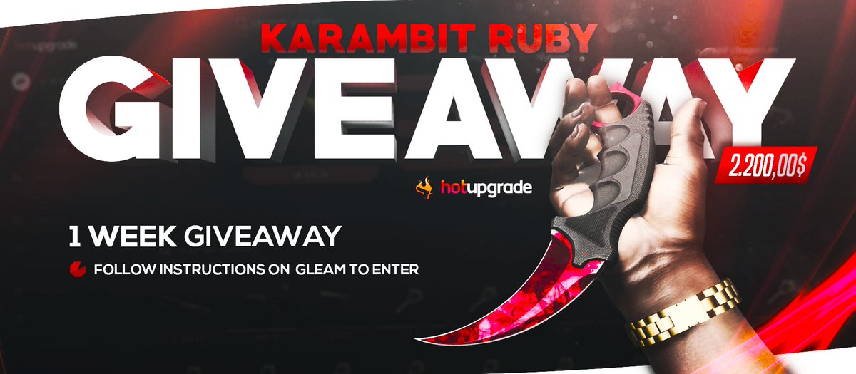 hotupgrade's tweet image. 🔥KARAMBIT RUBY FN 1 WEEK GIVEAWAY🔥

💥FOLLOW
💥RETWEET
💥CHECK GLEAM FOR MORE ENTRIES &amp;gt; goo.gl/HF7Eae