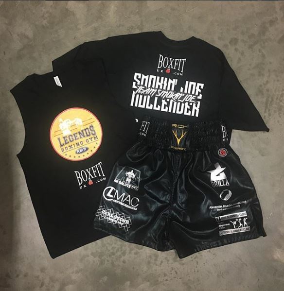 The custom kit that <a href="/Joe_Mullender/">Smokin Joe</a> wore on Saturday when he captured the IBF European middleweight title 👊 Congrats from the team at Boxfit!