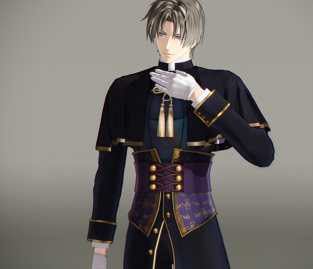 たかき Twitterren 長谷部さんの極衣装ですが 肩の防具が丸みを帯びていてかつ湾曲している 構造の都合で浮かせているので 防具を着けていると上半身がけっこうごつく見える気がするのですが 肩 腰防具をオフにすると 個人的にはけっこう細身かなと