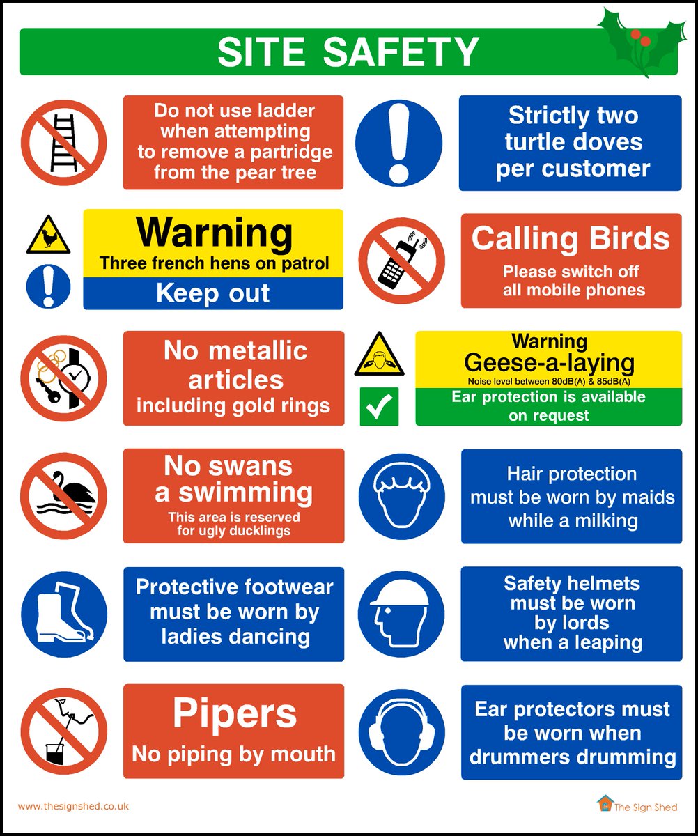 thesignshedUK's tweet photo. The 12 #hazards of #Christmas courtesy of The Sign Shed.. https://t.co/vTyVRCy86N