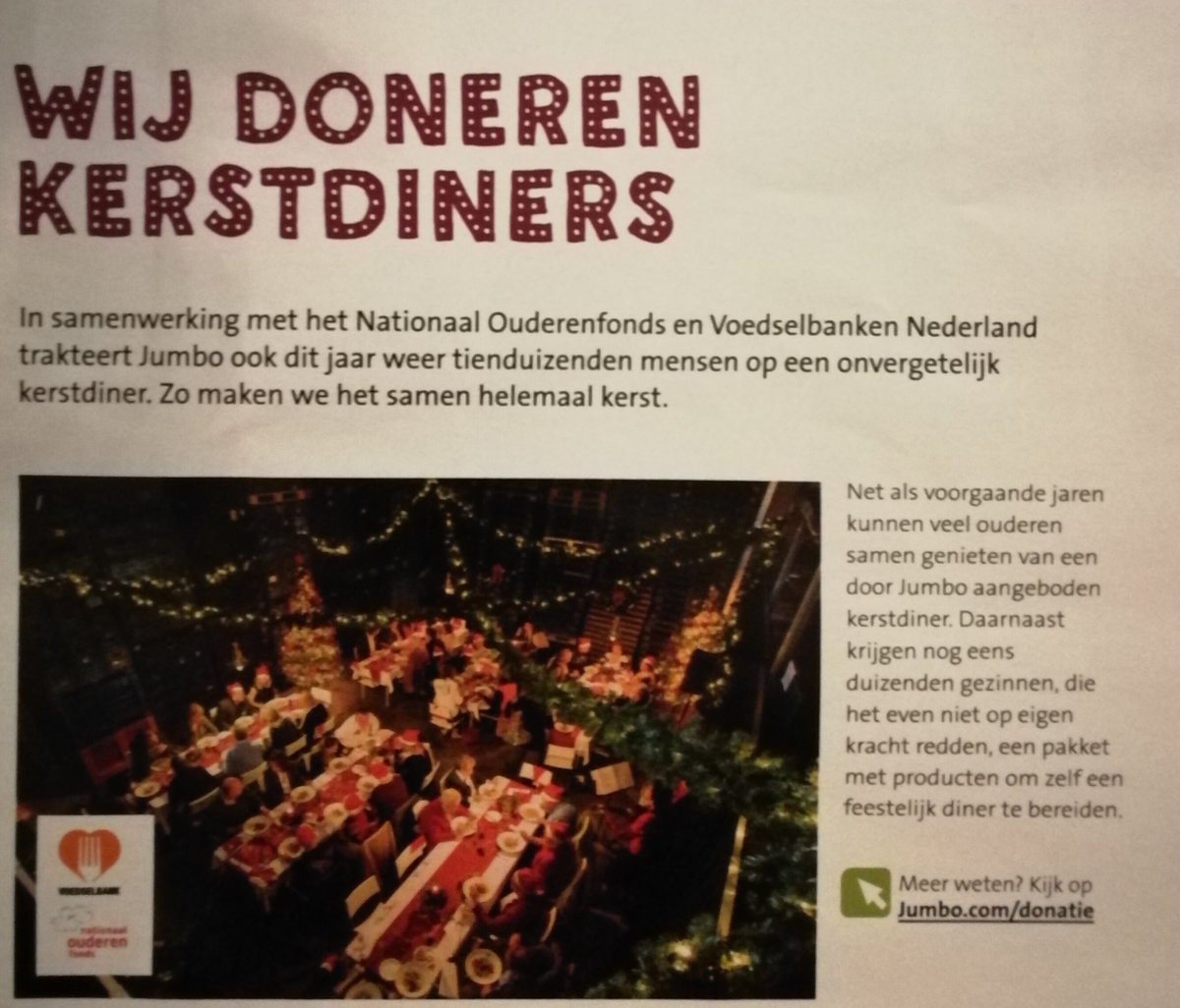 Hallo <a href="/JumboSupermarkt/">Jumbo Supermarkten</a> Goed bezig! jumbo.com/donatie