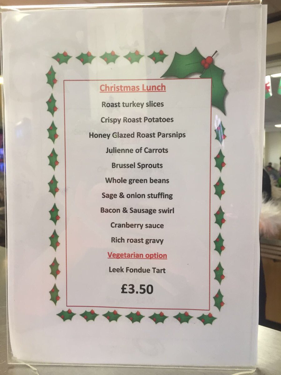 katesleek's tweet photo. Christmas lunch Wednesday &amp; Thursday this week @BridgendCollege refectory , available 11.45am -1.15pm... £3.50 add a dessert for Just £1.00.. don’t miss out 🎄🎄🎄 Thursday evening, booking available -£6.00 per person, all the trimmings, desserts , mince pies &amp; coffee https://t.co/mgkCOXUXtl