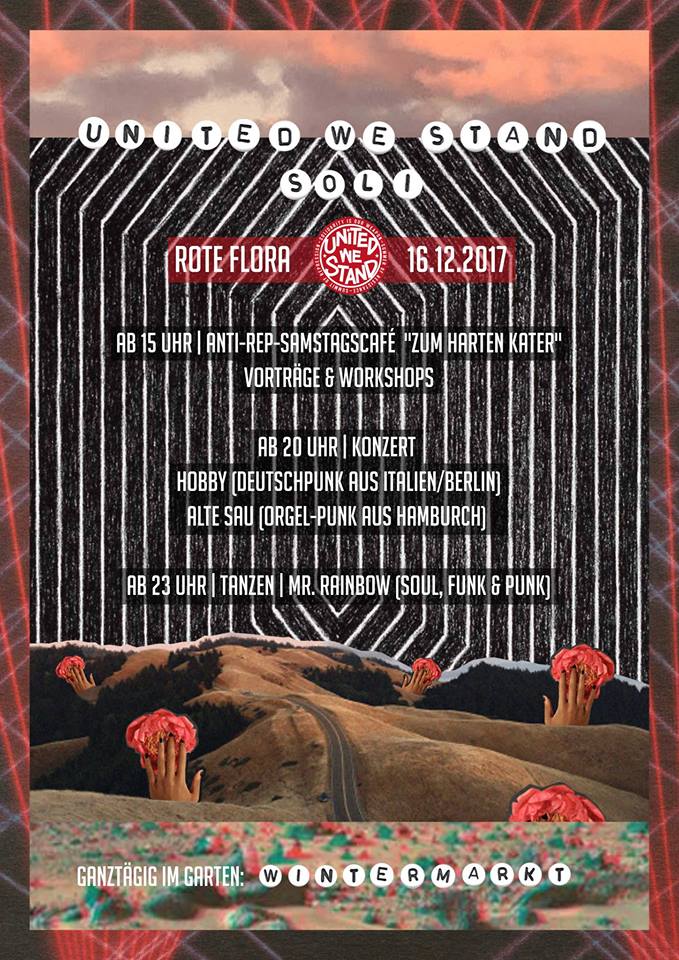 SAMSTAG! 
soli für UNITED WE STAND #roteflora #g20 #Hamburg facebook.com/events/1296506…
