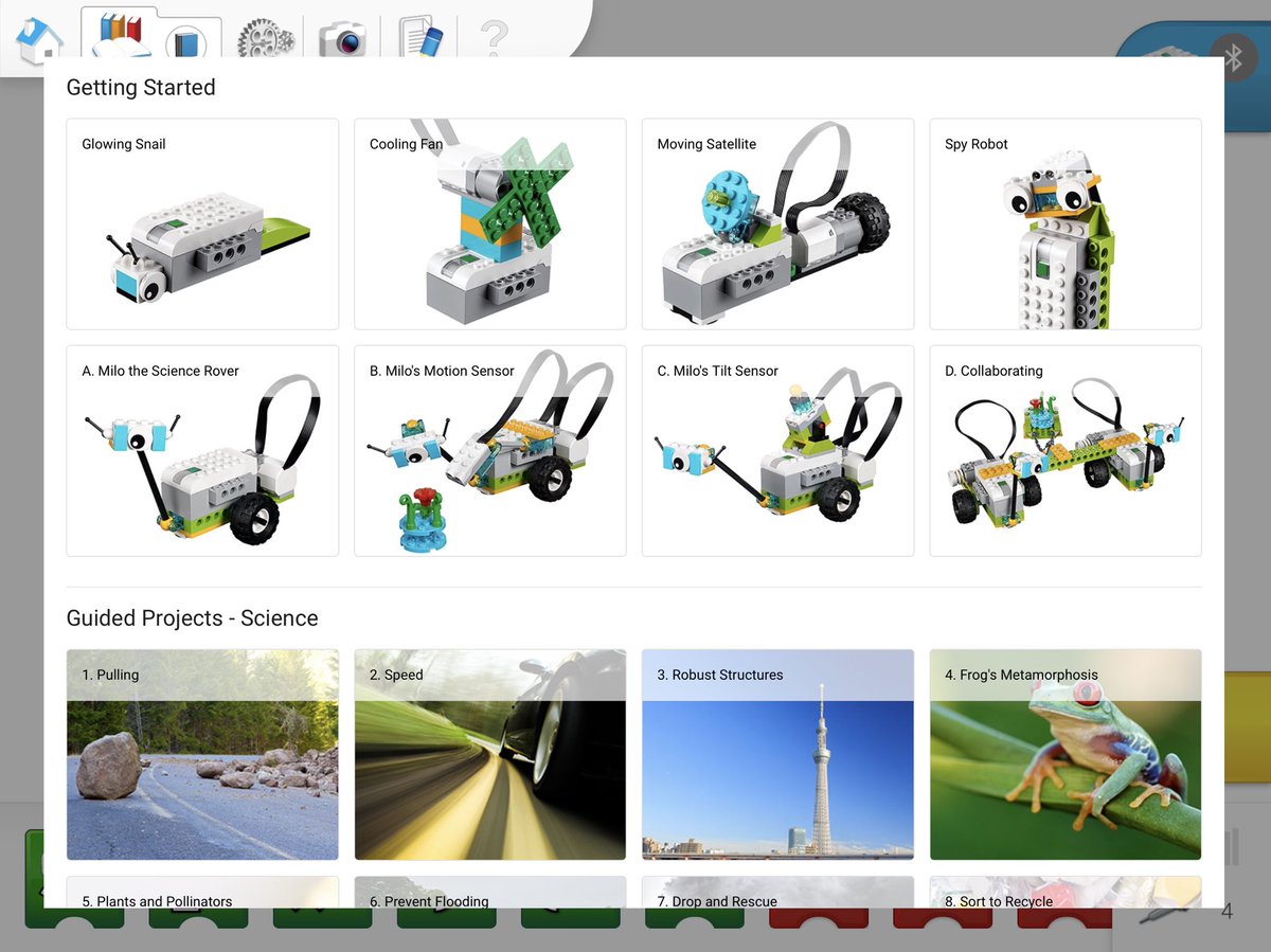 The @LEGOeducationUK WeDO 2.0 app has had an amazing update with 4 new Getting Started projects!