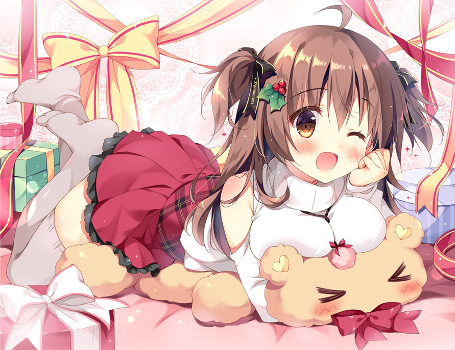 「はいっ!クリスマスプレゼントだよ?? 」|ぱん🍞のイラスト