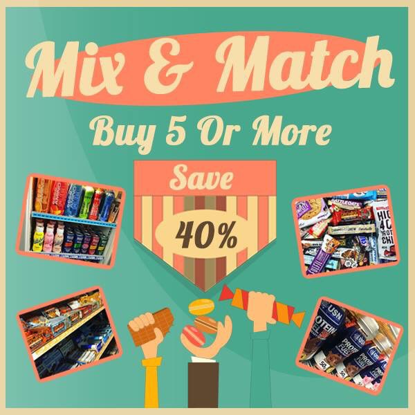 Treat yourself 😍 40% off all Bars &amp;!Drinks in our Mix &amp; Match category. Simply add 5 or more items to your cart musclefinesse.com/mix-and-match.…
