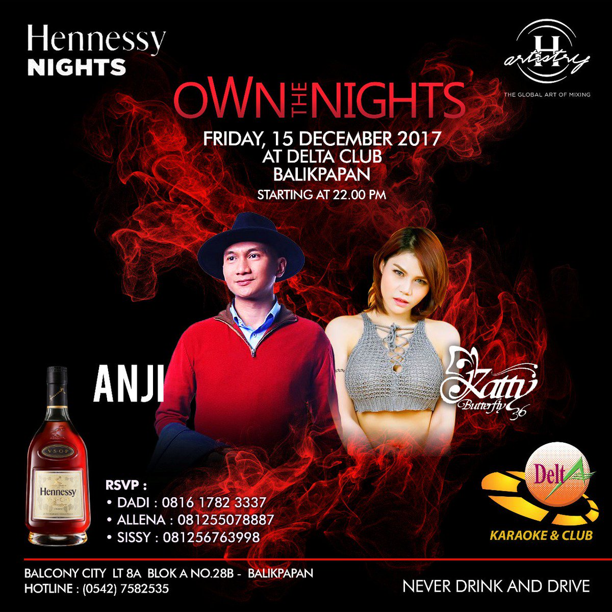 Upcoming Next event, 'Own The Night' Anji and DJ Katty Butterfly, Fri, 15 Des 2017
<a href="/BalikpapanTL/">Balikpapan Timeline</a> @EventBPN jangan lupa catat tanggalnya~