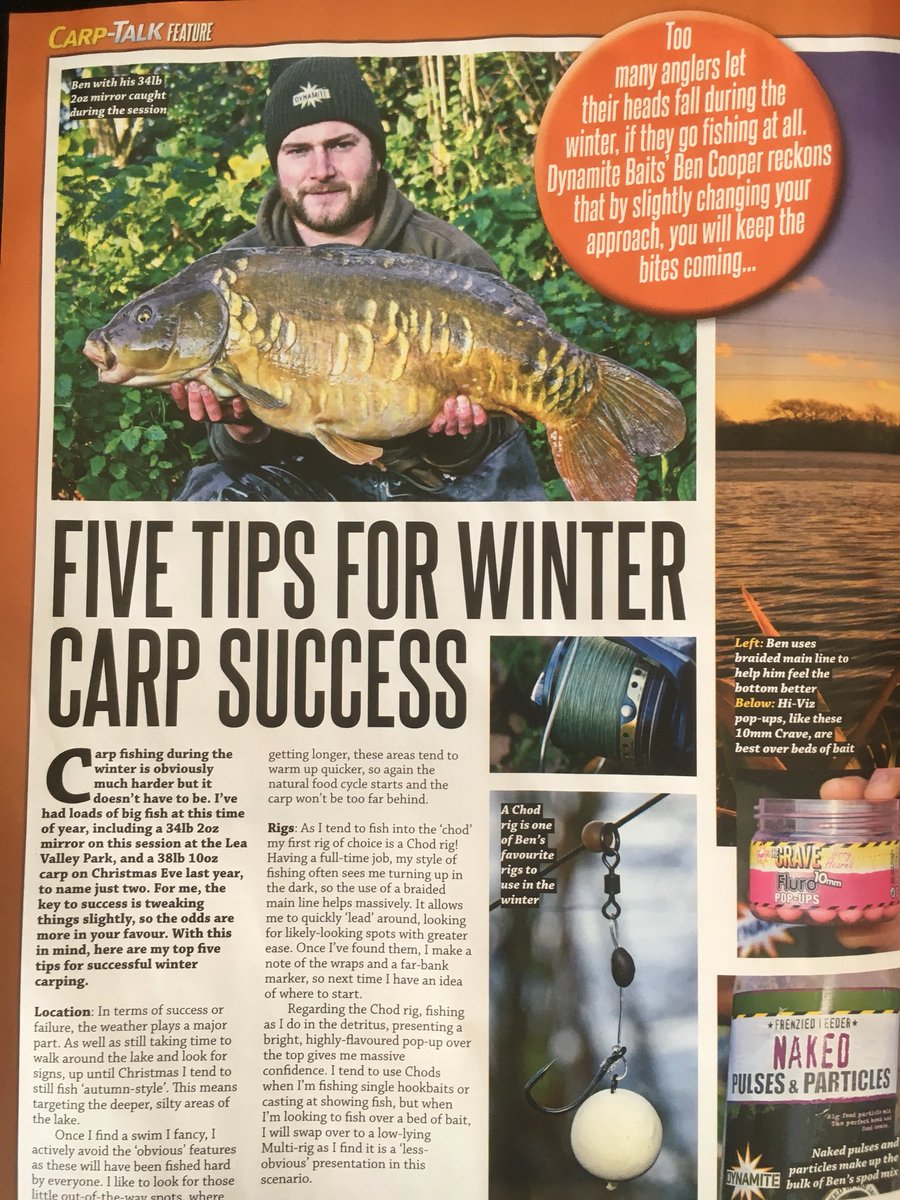 BenCooperAngler's tweet image. ‘Five tips for winter success’ by me out now in @CarpTalkMag #dynamitebaits #atomictackle #SufixLines #carpfishing
