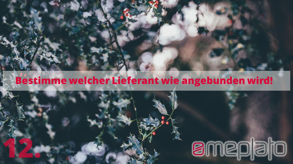 meplato's tweet photo. ⭐12. Kläppchen: Du möchtest bestimmen welcher Lieferant wie angebunden wird?⭐
Hier gibt es mehr zum Thema: https://t.co/y9T64qhwuW #Lieferanten #Sortimente #Shoppingerlebnis #ConnectingBuyersandSuppliers #Adventskalender https://t.co/QXEhOIvDrk