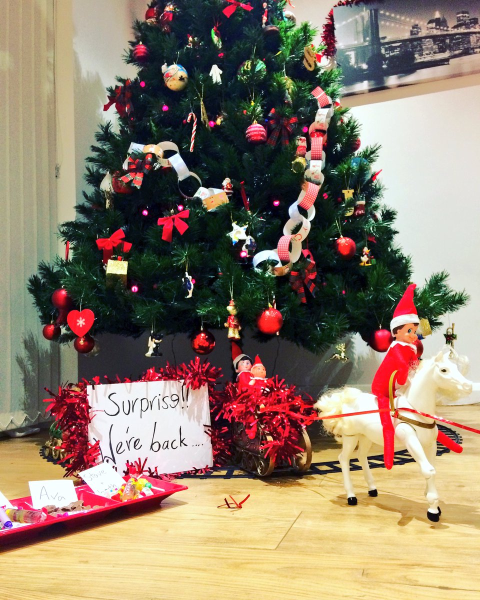 Steve_Hatt's tweet photo. Look who's back #elfontheshelf and it seems they have been busy #ElfBaby #Christmas2017 https://t.co/TTUy9lQcYW
