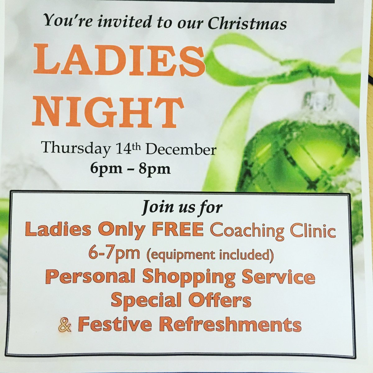 LGALytham's tweet photo. Reminder of our Ladies Night this Thursday (14th) between 6pm and 8pm. #freecoaching #vipshopping #festiverefreshments and free games and tips for your husbands and partners with our coaches in the studio https://t.co/ag1uMIsclp