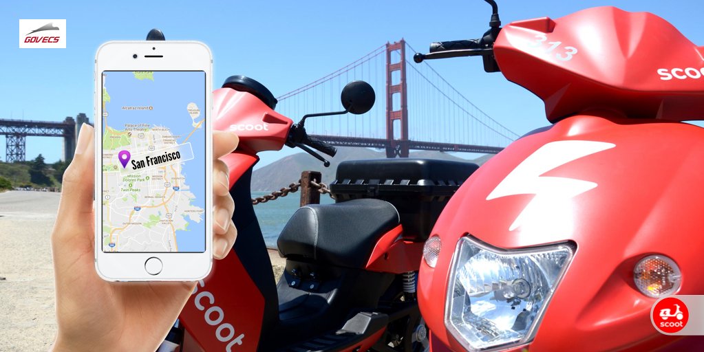 🌎 📱 🛵  Rien de mieux qu'un #scooterélectrique #Govecs de <a href="/ScootNetworks/">Scoot</a> pr traverser le #GoldenGateBridge! #SanFrancisco #locationàlademande #libreservice #freefloating #scootersharing #scooteràpartager #mobilitéurbaine #mobilitéélectrique + d'infos: bit.ly/2iUIVYn