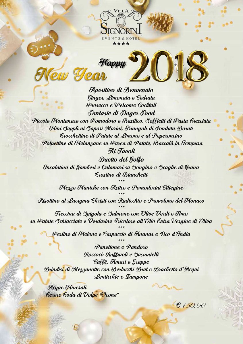 SignoriniEvents's tweet photo. Scegli Villa Signorini Events &amp; Hotel per il tuo Capodanno e per il tuo 1° Gennaio 2018. Visita il nostro Sito Web e scopri i nostri Menù Speciali firmato dal nostro Chef Francesco Paolo Luise 🍾
https://t.co/p3qAL3eFDD
https://t.co/pI14Ytq7JC
#villasignorini #ristorantelenuvole https://t.co/sbU5FuBnPB