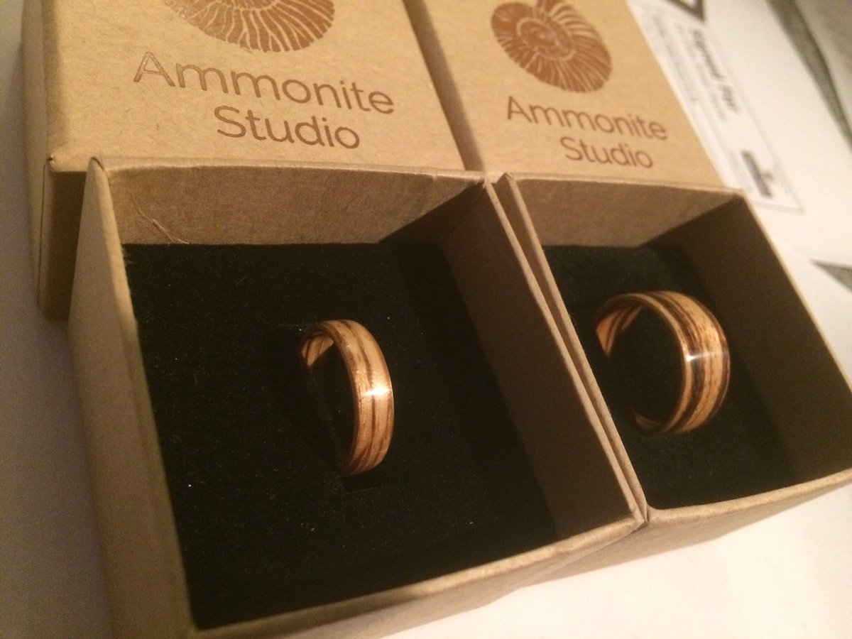 It's been a busy time but eventually getting all the pre Christmas orders out just in time, here's a nice couple of zebrano rings on their way to Ireland