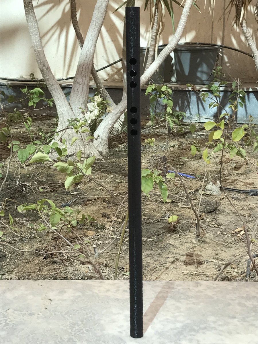 FabLabNewCairo's tweet photo. We wanted to listen to some #music so we designed our own instrument! Shout out to our #DeltaMachine that could print a #design up to 40 cm length.
#Makers #Flute #FabLabNewCairo #3Dprinter https://t.co/B6eLetuGXA