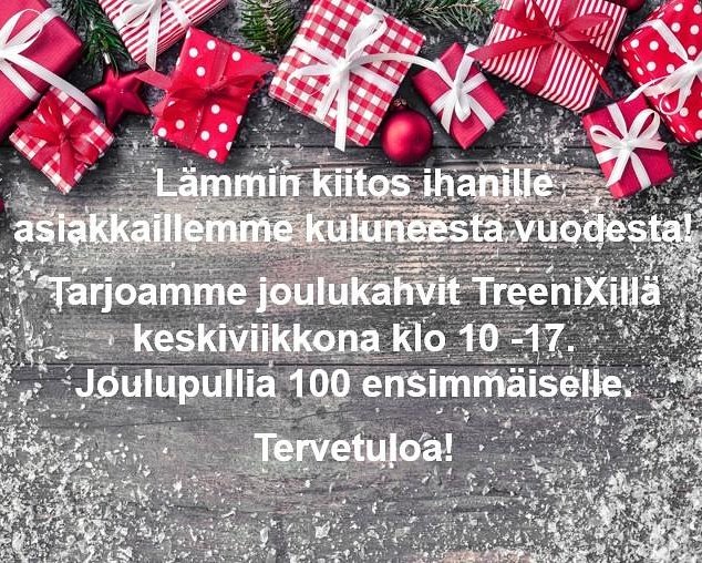 treenixlpr's tweet photo. Tervetuloa joulukahville ja -pullalle TreeniXin pienten tonttujen kanssa keskiviikkona 12.12. klo 10-17! 🎄🎁🕯️#joulukahvi https://t.co/yCjGpTHVX8