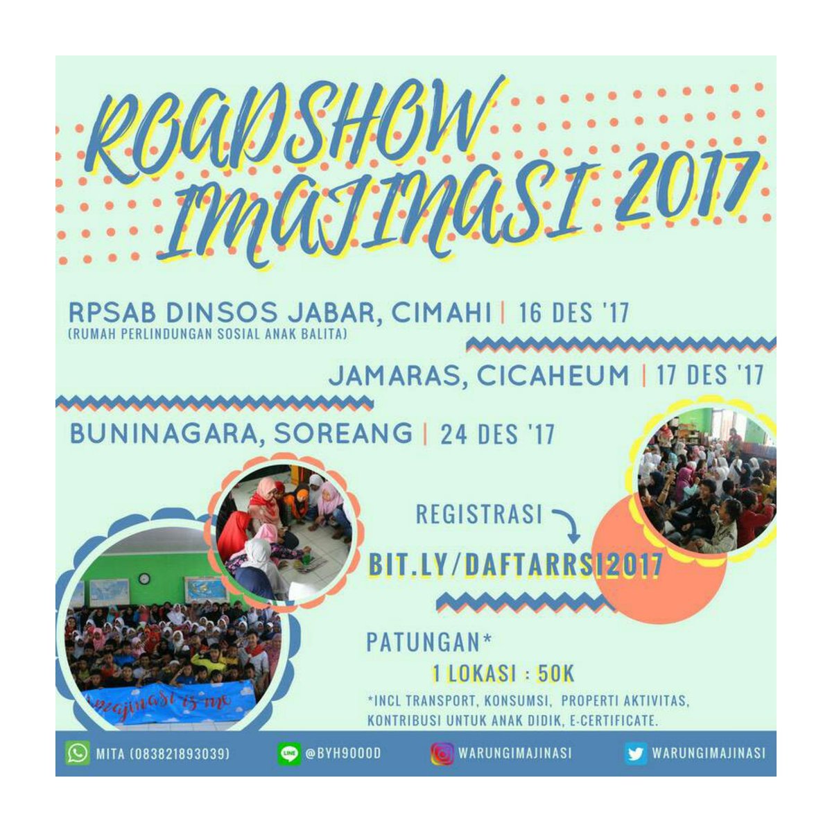 ROADSHOW IMAJINASI HADIR KEMBALI!!
Info selengkapnya silahkan lihat di IG <a href="/warungimajinasi/">Warung Imajinasi</a>