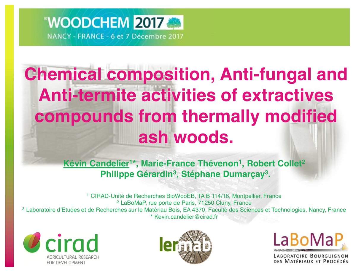 biowooeb's tweet photo. #Actu Retour sur la participation #BioWooEB à la conférence @woodchem2017 https://t.co/AzteAKg9v5 #Chimie #Bois #Bioproduits #Innovation https://t.co/nOi3xHeGXY