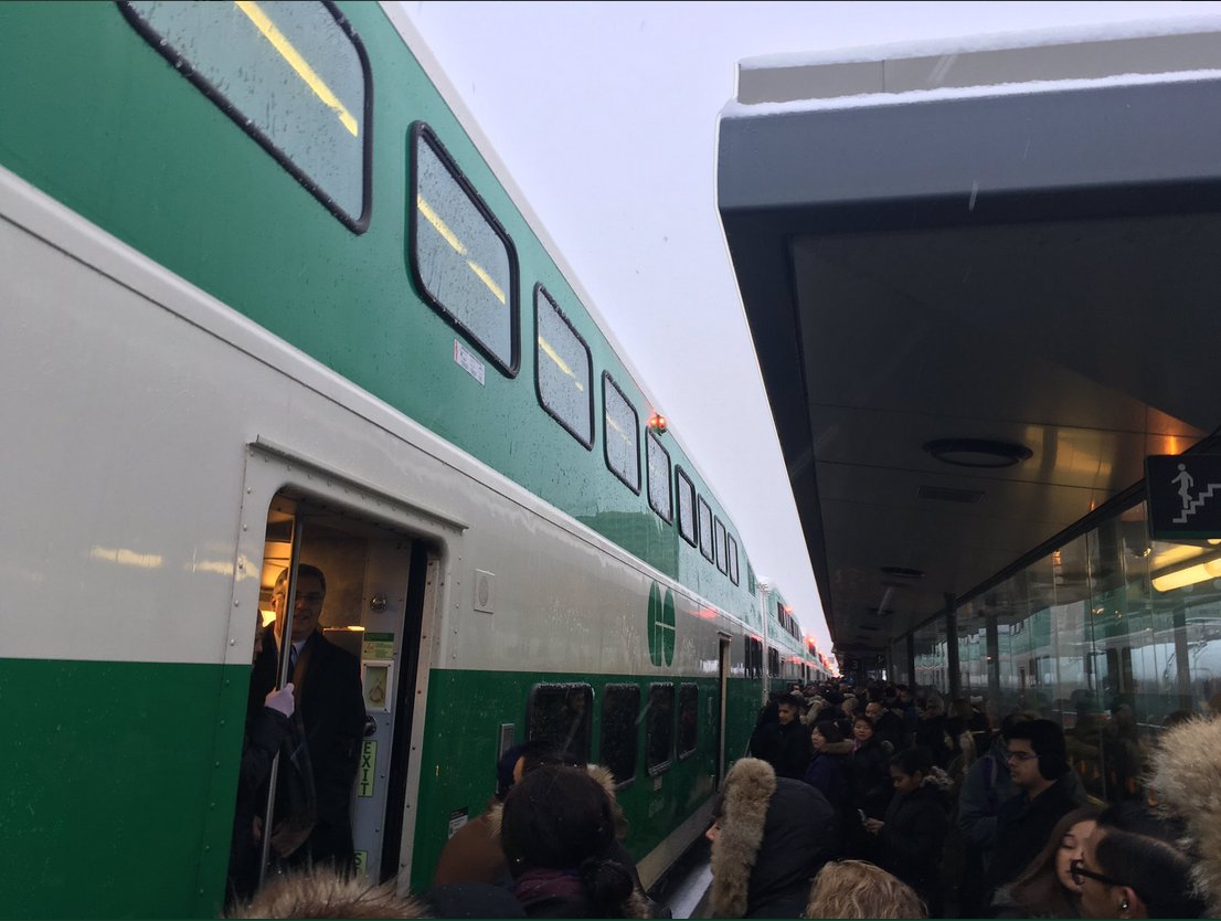 NOtransit's tweet photo. As usual we apologize for the excessive #GOtrain delays this morning. Our winter weather strategy is to pray that it does not snow. When it does snow we apologize for the inconvenience #GOtransit #Metrolinx #WeDontDoWinter https://t.co/nTqcgAJiee