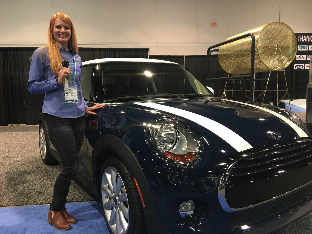 Canarylabs's tweet photo. https://t.co/cKr08KfPG6 - A Canary team member brought back something special from PowerGen in Las Vegas thanks to @pennwelloffice ! #powergen #pennwell #minicooper https://t.co/djOvqboBkh