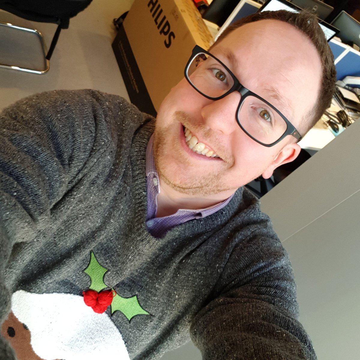 Alski1978's tweet photo. Christmas jumper day! #Showcasedemo https://t.co/aLJDaOQc3l