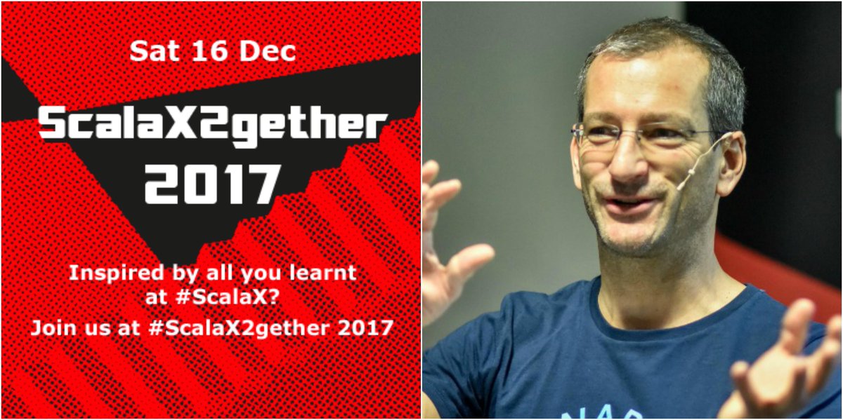 scalaexchange's tweet photo. Take a whirlwind tour of #Akka typed, with your guide @hseeberger! Join Heiko at #ScalaX2gether (16th Dec) for a FREE Saturday #Scala session https://t.co/SbZPeDzBOB #AkkaTyped https://t.co/AsWScB7lrN