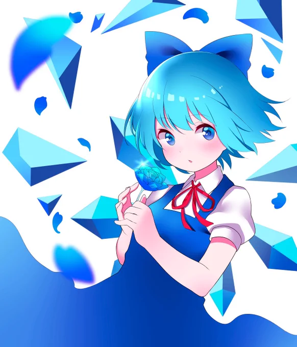 少しオーバーしましたが、チルノ描きました〜! #深夜の真剣お絵描き60分一本勝負 