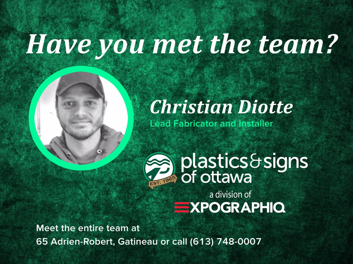 SignsofOttawa's tweet image. Meet Chris - our Lead Fabricator and Installer. plasticsofottawa.com
