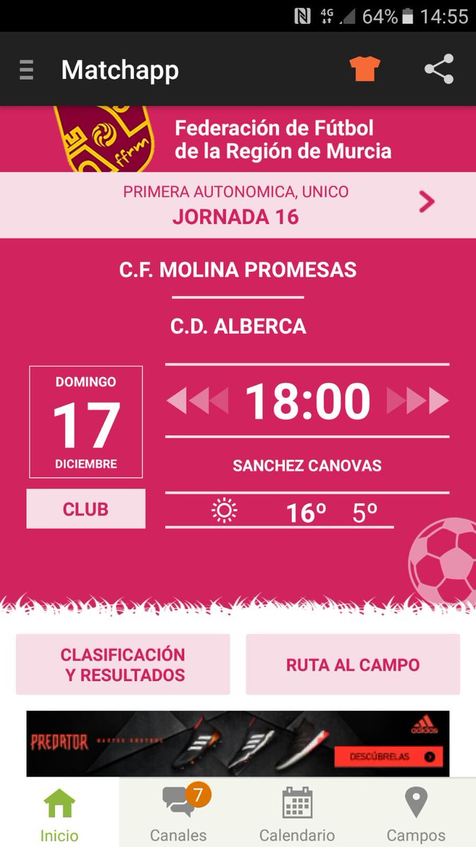Ya tenemos horario para la J16 ante @CFMOLINA09 
#VamosAlberca