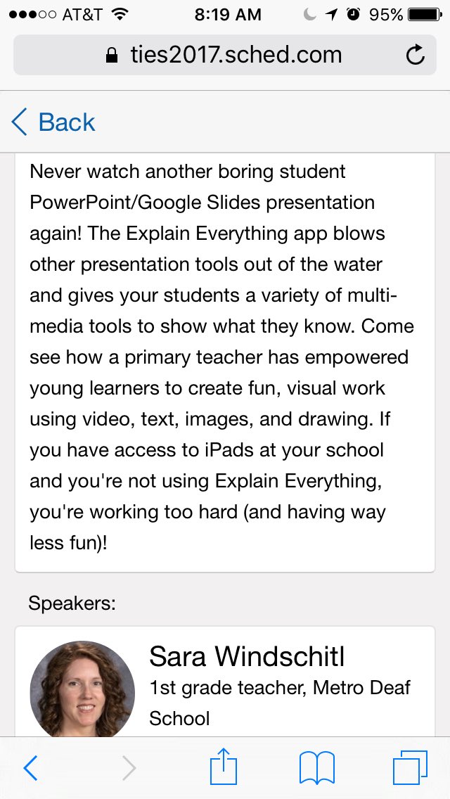 I've got this one on my schedule!  So proud! #TIES17