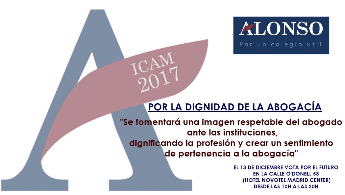 Juango_Ospina's tweet photo. Hagamos historia. Hagamos historia mañana 13 de diciembre y votemos por @JM_AlonsoPuig. En 5 años miraremos hacia atrás y estaremos orgullosos de lo que hicimos por la profesión. Mañana vota por la abogacía #alonsodecano #votaalonso #eleccionesICAM #colegioutil https://t.co/nSDNbWsnqu