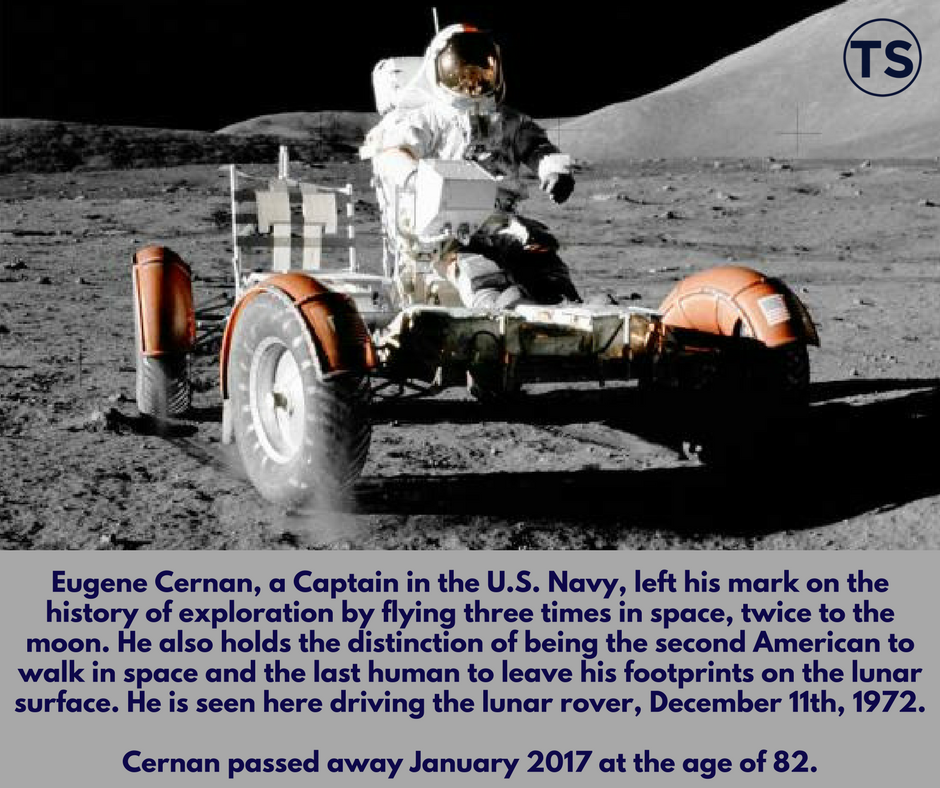 LifeScienceTalk's tweet photo. Eugene Cernan, seen here driving the lunar rover on Dec. 11th, 1972, died January 2017. #RIP #NASAMemorial #NASA https://t.co/nYXfGpjVzH
