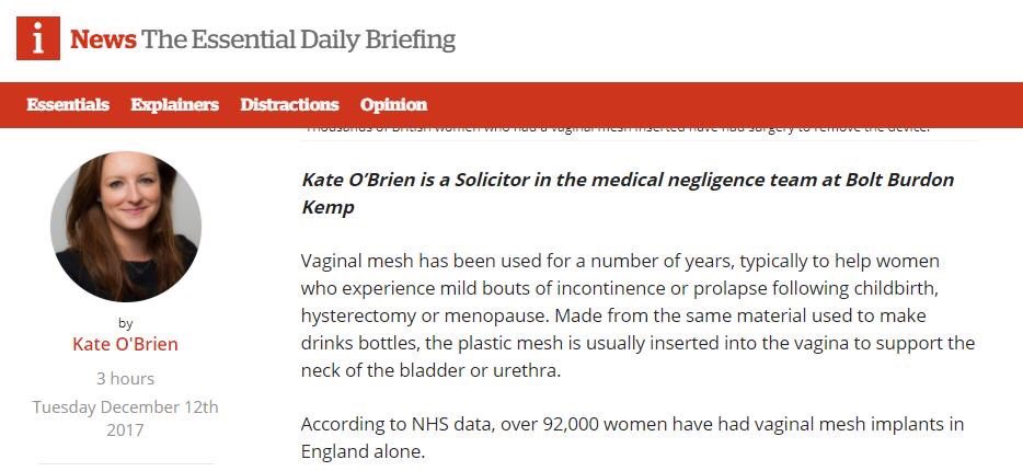 BBK_Medical's tweet photo. Lawyer @KateOBrien_BBK writes for @theipaper about the issues surrounding vaginal mesh: https://t.co/3ZYbeJsEWZ #vaginalmesh https://t.co/hlToZTSex3