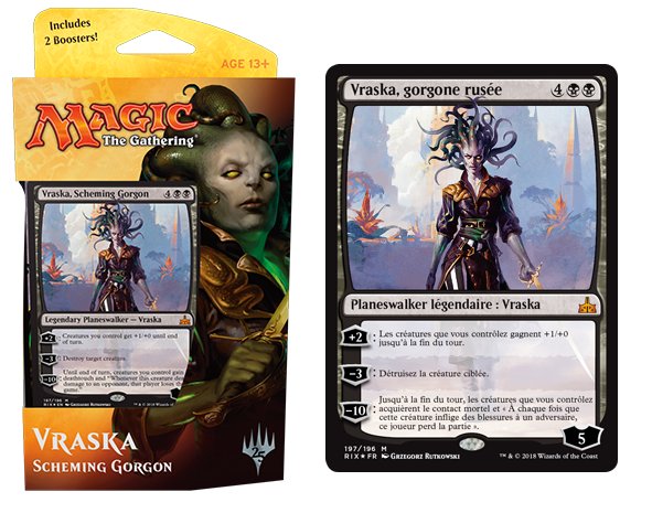 wizards_magicFR's tweet image. Les visuels des decks de Planeswalkers de l'édition "Les combattants d'Ixalan" ont été révélés. Chaque paquet contient 60 cartes, une carte de Planeswalker exclusive et 2 sachets de 15 cartes. Sortie le 19 janvier et lors des avant-premières des 13 et 14 janvier prochain.