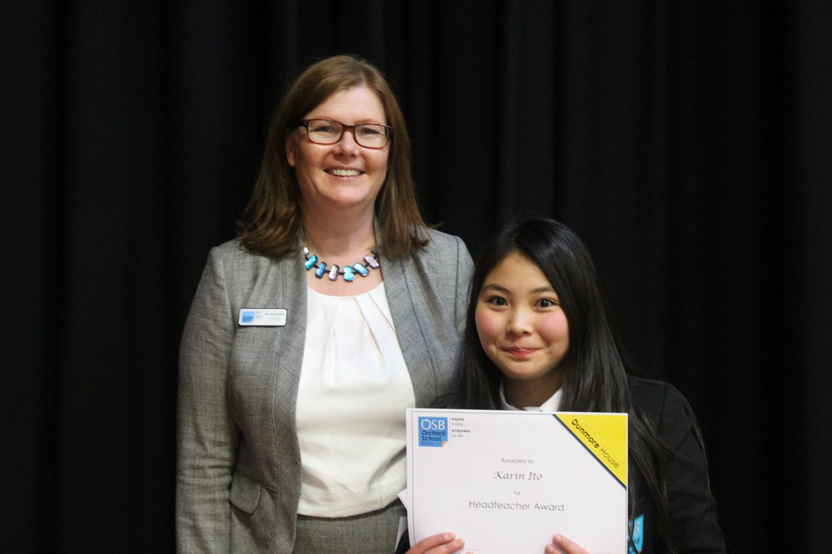 OrchardDunmore's tweet photo. Karin Ito won the prestigious Headteacher's Award for being an excellent role model and always contributing so fantastically to OSB life. https://t.co/jWxbAz5Yua