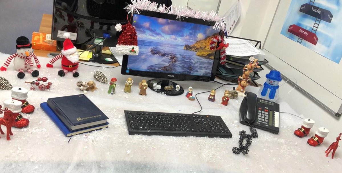 AtkinsonPage's tweet image. The festivities are in full flow at our Leeds Office! Take a look at our 'Decorate your Desk' competition and tell me which you think is the best....... #APpyChristmas #SantasComing #FoodManufacturing #Recruitment