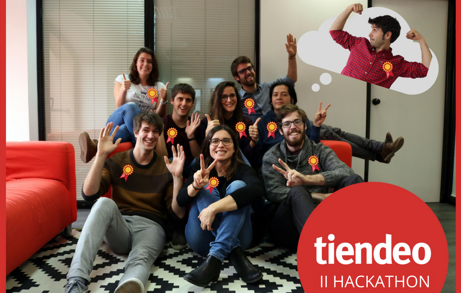 Tiendeo's tweet photo. 📸 Momentazo para enmarcar: ¡aquí tenemos al equipo ganador de la II #TiendeoHackathon! ¡Felicidades a tod@s! 👋👋👋 #JoinTiendeo #proudofthem https://t.co/hpWdATZZAH