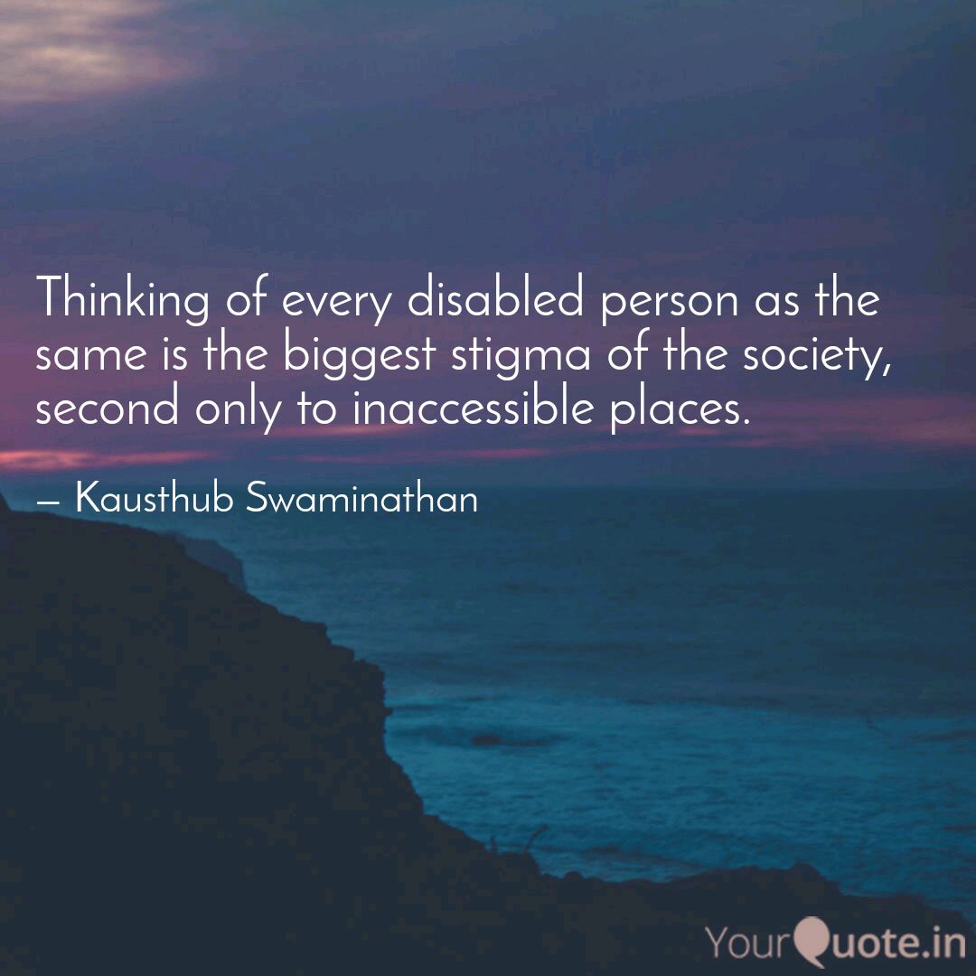 kausthubcricket's tweet photo. Change starts in the mind. #accessibility #inclusion #society #stigma #thinking #people #disability #DMDwords
Follow my writings on https://t.co/jgjAtDCphj #yourquote via @YourQuoteApp https://t.co/5tYrPFNiZy