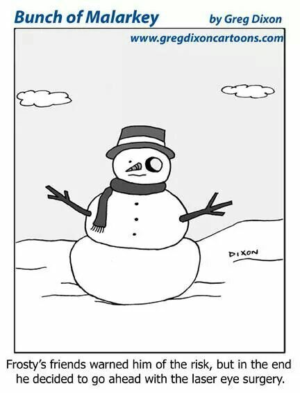 SpecsandSpines's tweet photo. Don't be like #Frosty! Make sure you see your #optometrist first to see if you're suitable for laser eye surgery! #optometry #optometrist #specsandspines #lasereyesurgery #lasik #customlasik #vision #mimico #mimicobythelake #etobicoke #etobicokelakeshore #toronto https://t.co/94NIEZa4uP