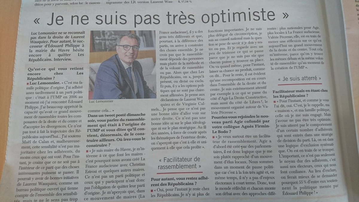 SeydouTraoreLH's tweet photo. @luclemonnier Maire @LH_LeHavre et Président @LeHavreAgglo "je ne suis pas très optimiste", #ElectionLR2017 #presidenceLR @lesRepublicains @laurentwauquiez @paris_normandie https://t.co/DxGC3EMGEn