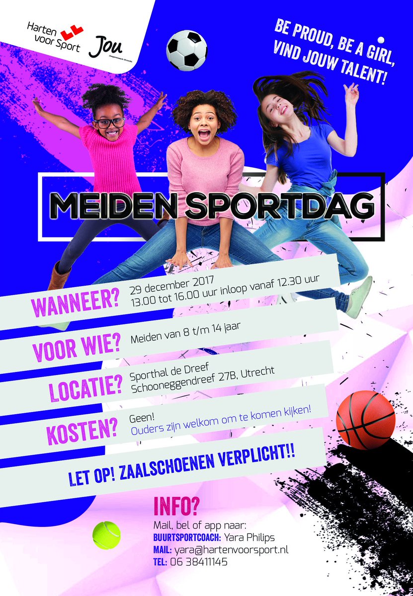 29 december 2017 Meidensportdag in Overvecht ism <a href="/JoU_Overvecht/">JoU_Overvecht</a> . Meiden van 8 t/m 14 jaar zijn welkom om verschillende sporten te beoefenen. Waar ligt jou (sport)talent? <a href="/WBOVervecht/">Wijkbureau Overvecht</a> <a href="/BSOvervecht/">BredeSchoolOvervecht</a> @WijkraadOverveg @WijkEnCoOVN @WijkEnCoOVZ  #030inbeweging