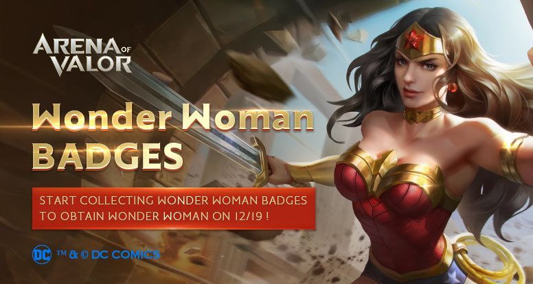Complete tasks to earn badges and redeem them on the 19th for Wonder Woman! #AoV #ArenaofValor 

buff.ly/2BECHXU