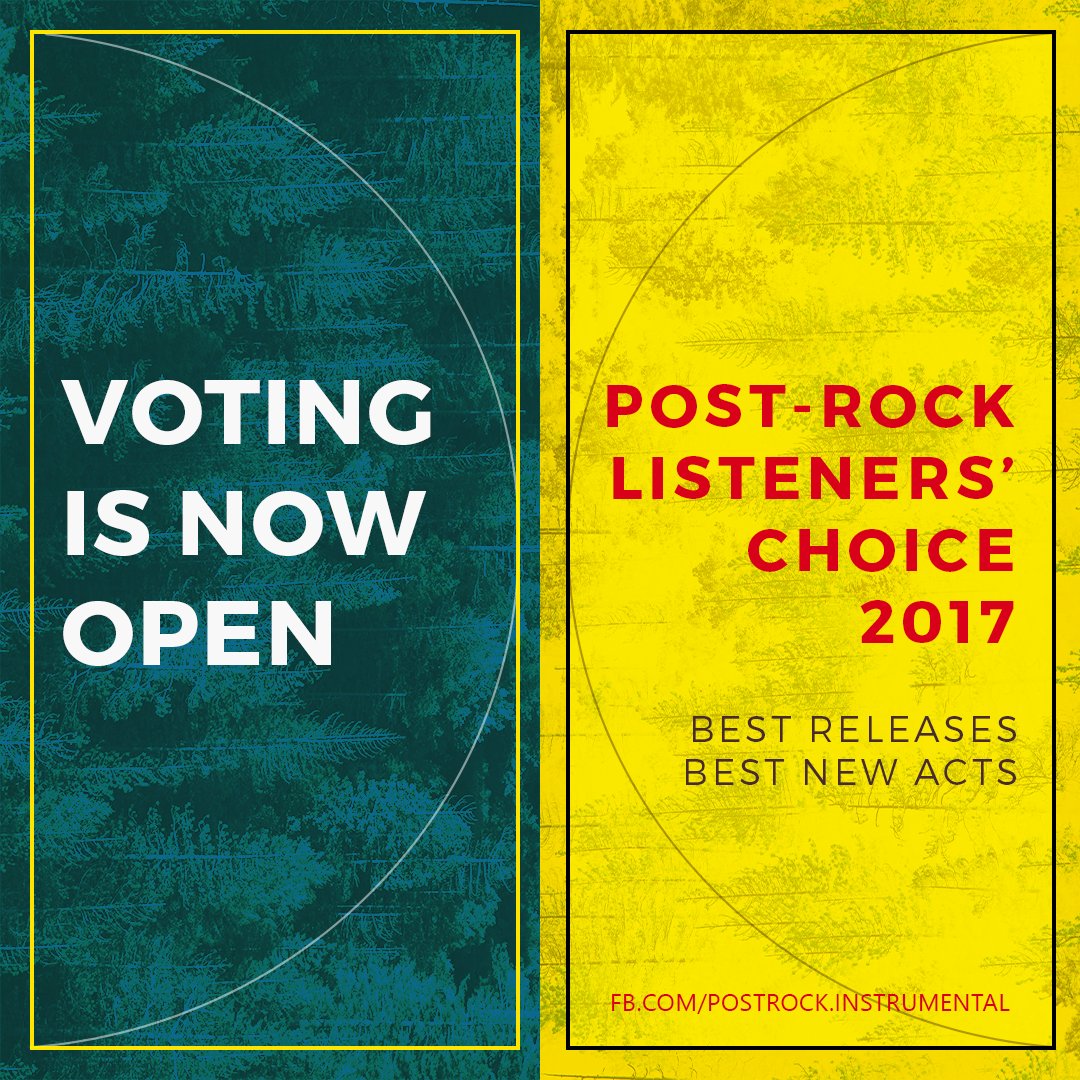 postrock_music's tweet image. Voting for "The 50 Best Releases of 2017" and "The 10 Best New Acts of 2017" is now open: yearendpolls.polldaddy.com/s/post-instrum…

You can select up to 20 choices for "Best Releases" and 5 for "Best New Acts". Voting closes on Sunday, Dec 17th.

More details at fb.com/postrock.instr…