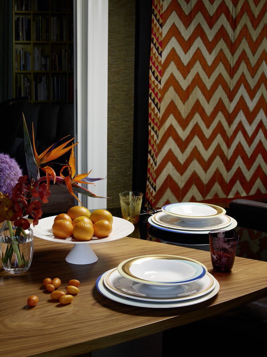 The glint of gold amongst pastels from 'Fluen' could add an element of fun to your Christmas table: ow.ly/czSF30gK2Yj